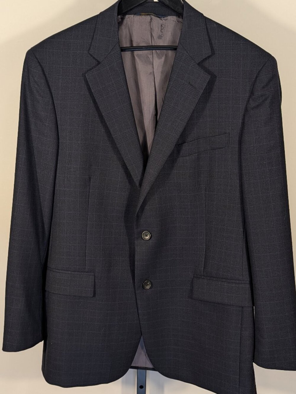 Brooks Brothers Madison Fit 100% Wool Blazer | Blue - Black Windowpane | 42L
